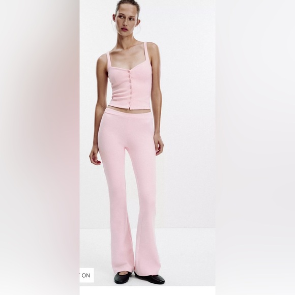Zara Pants - Zara interlock Pink Flared Bottoms size S